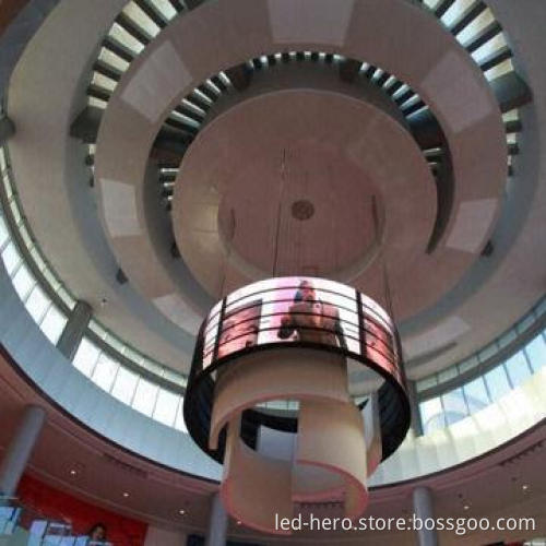 Indoor ARC LED display, fashionable/latest arc-shaped design, strong advertising/propaganda effect